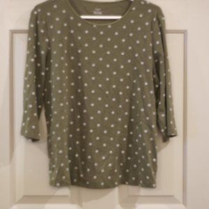 CJ Banks 3/4 Length Sleeve XL Tee Olive Green